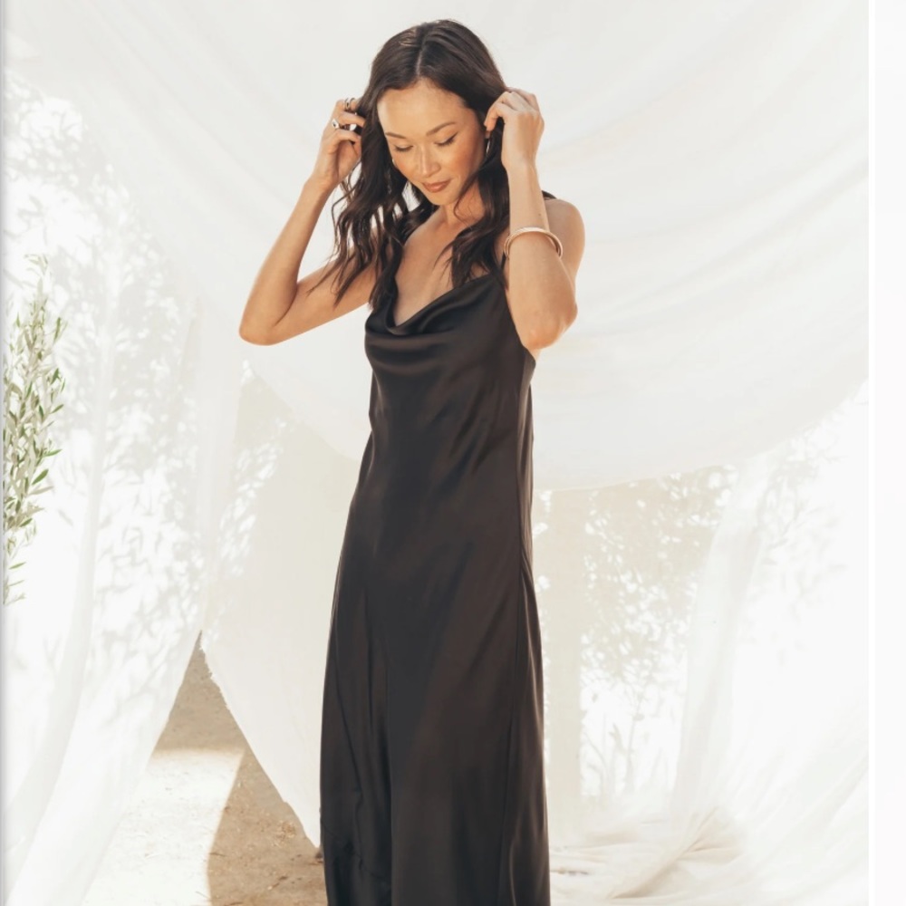 Show Me Your MuMu Black Satin Bridesmaid Dress